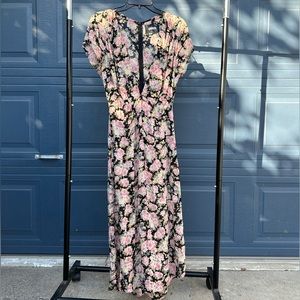 Floral Reformation V-neck Midi Dress